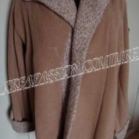 Manteau en tissu laine coloris marron glacé