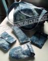 Sac en jean et ses accessoires faite une juppe recyclee 4