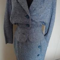 Ensemble jupe en tweed bleu turquoise