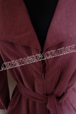 Ensemble veste jupe en coton chambray toucher peau de pêche