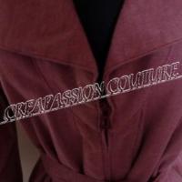 Ensemble veste jupe en coton chambray toucher peau de pêche
