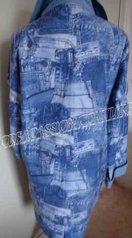 Ensemble tailleur en coton jean chambray vue de dos